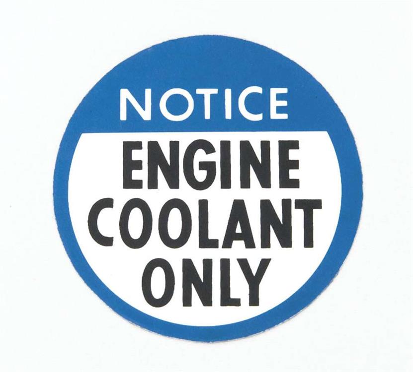 Eng Coolant Only Decal,78-82