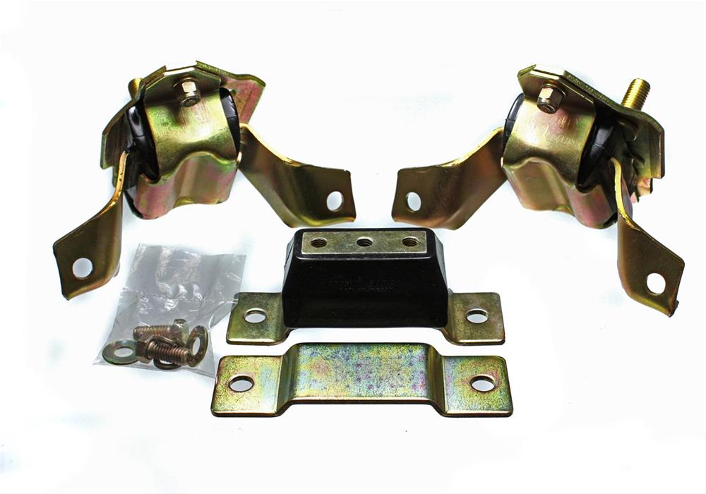 Motor Mounts, Transmission Mount, Complete Mount, Bolt-In, Steel, Polyurethane, Zinc/Black, Ford, Kit