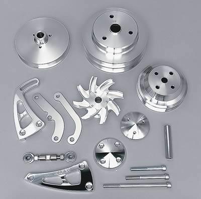 Pulley Kit, Billet aluminum, Serpentine