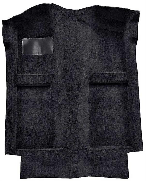 1983-93 Mustang Convertible Passenger Area Floor Cut Pile Carpet with Mass Backing - Ebony