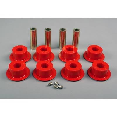 Control Arm Bushings, Lower Front, Polyurethane, Red, Set of 8