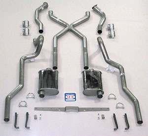 SCR "X" Quickflow Dual 2-1/2" Exhaust System, Use With LS1, LS2, LS3 Or LS6 Engine