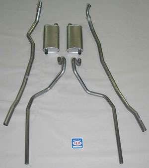 Dual Exhaust System, Small Block, 283 & 327ci, Aluminized