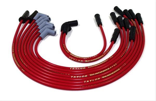 Spark Plug Wires, ThunderVolt, Spiro-Wound, 8.2mm, Red, 90/180 Degree Boots, Chevy, 5.7L, Set