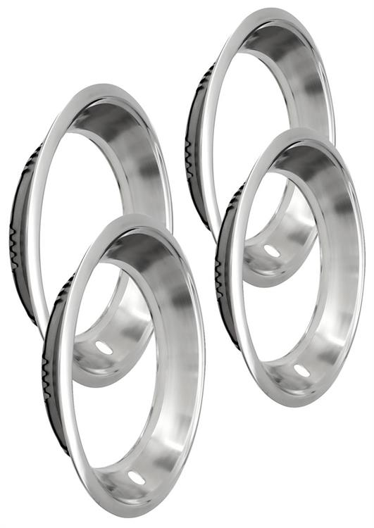 Trim Ring Set, 8-Lug Wheel, 1963-68 Bonn/Cat/GP, Stainless Steel, Set of 4