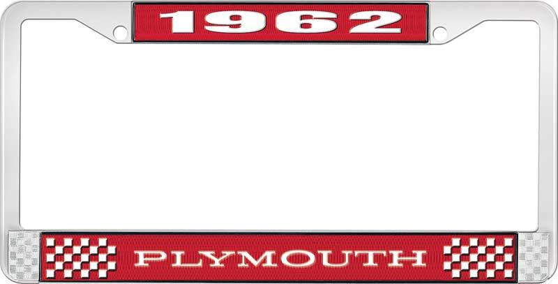 1962 PLYMOUTH LICENSE PLATE FRAME - RED