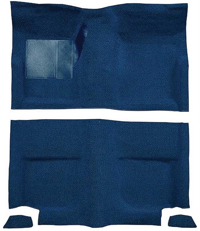 1965-68 Mustang Fastback Nylon Loop Floor Carpet without Fold Downs, with Mass Backing - Dark Blue