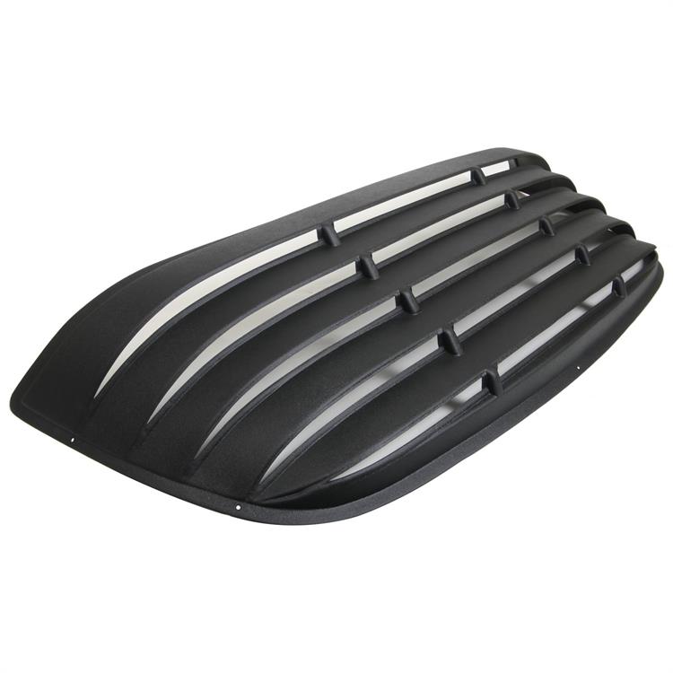 Window Louver, Rear, Black, ABS Plastic