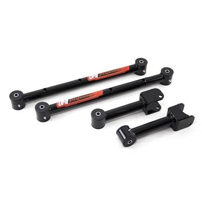 Control Arms, Tubular, Rear, Upper/Lower, Steel, Black Powdercoated, Chevy