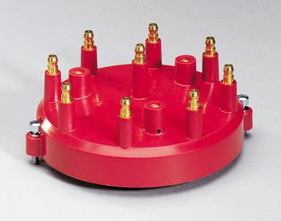 Distributor Cap, Male/HEI-Style, Red, Screw-Down, Mallory