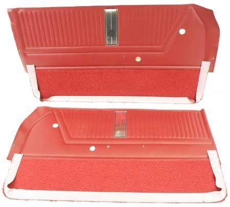 1965 IMPALA SS 2 DOOR COUPE/CONVERTIBLE RED NON-ASSEMBLED FRONT DOOR PANELS