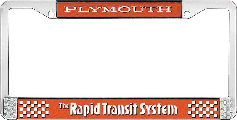 PLYMOUTH RAPID TRANSIT SYSTEM LICENSE PLATE FRAME - TOR RED