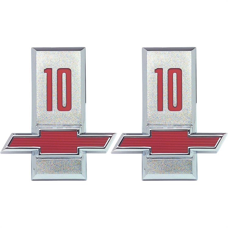 1963 Chevrolet Truck	 Series "10" Front Fender Emblem	 Pair