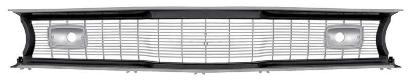 1971 Valiant-Duster-Scamp Grill - Black Surround with Silver Horizontal Grill Bars