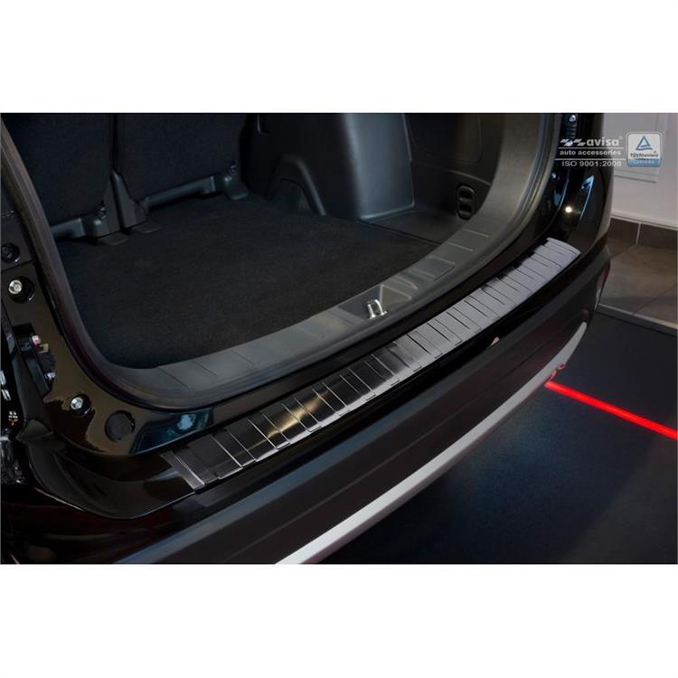 Zwart RVS Achterbumperprotector passend voor Mitsubishi Outlander III 2015- 'Ribs'