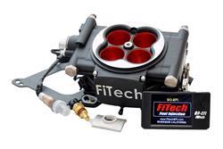 Fuel Injection System, Go EFI 4 Power Adder 600 HP Self-Tuning, Throttle Body, Satin Black, Injectors, ECM, Kit