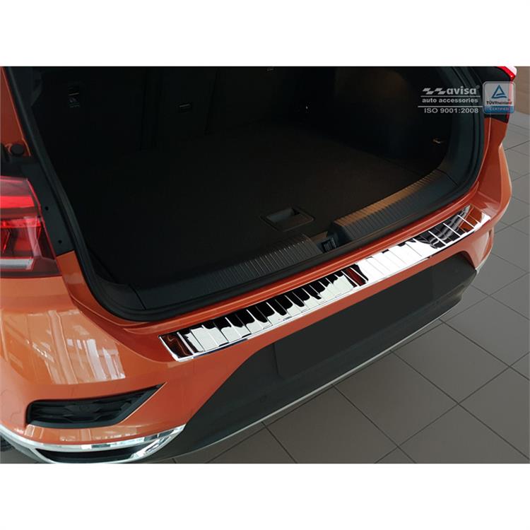 Chrome Stainless Steel Rear bumper protector suitable for Volkswagen T-Roc 11/2017- 'Ribs'