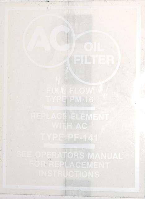 Decal,Oil Filter,1964