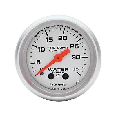 vattentryckmätare, 52mm, 0-35 psi, mekanisk