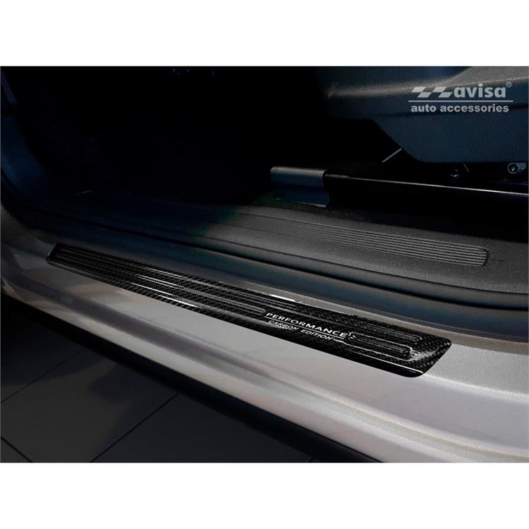 3D Black Carbon Door sill protectors suitable for Volkswagen Tiguan II 2016-2020 & FL 2020- incl. Allspace 2017-2020 & FL 2020- 2-pieces - 'Performance'