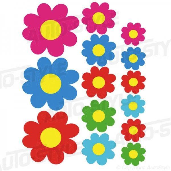 Stickervel Coloured Flowers - 24,5x32x5cm