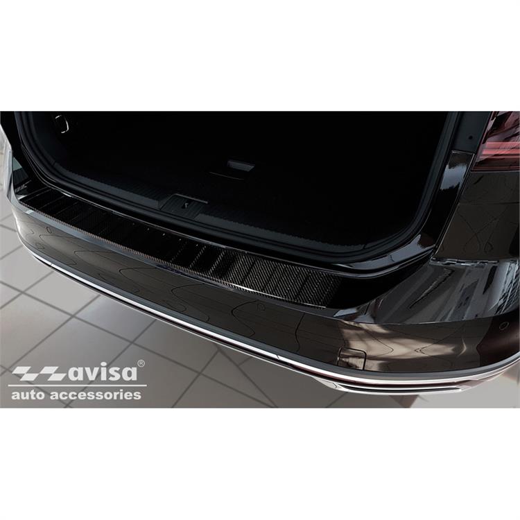 Real 3D Carbon Rear bumper protector suitable for Volkswagen Passat 3G Variant 2014- 'Ribs'