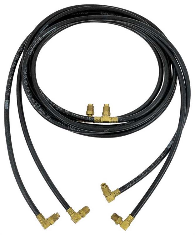 Convertible Top Hydraulic Hose Set Black Rubber 90 Degree Style