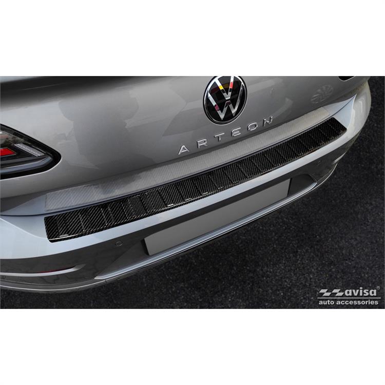 Real 3D Carbon Rear bumper protector suitable for Volkswagen Arteon Shooting Brake 2020- 'Ribs'