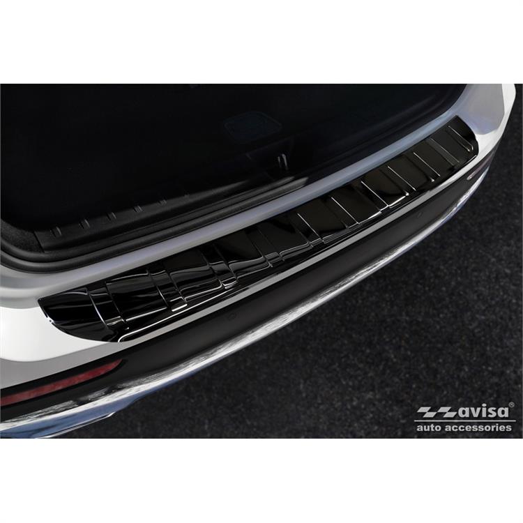 Black Mirror Stainless Steel Rear bumper protector suitable for Mercedes GLB (X247) 2019- 'Ribs'