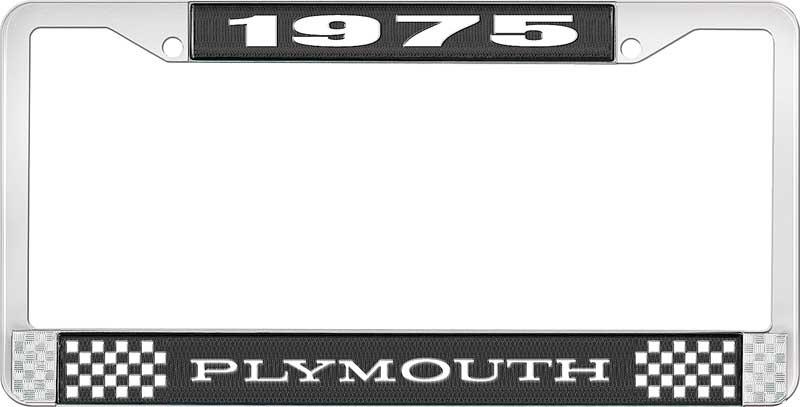 1975 PLYMOUTH LICENSE PLATE FRAME - BLACK