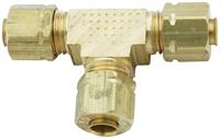 Brake Fitting, Tee, Brass, Natural, 3/16 in. Male, Each