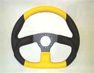 Steering Wheel Black / Yellow "race D" 350mm