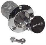 Fuel Filler Neck, Stainless Steel, Polished, Cap, 3.325 in. Outside Mounting Flange