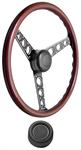 Steering Wheel Kit, 1959-68 GM, Autocross II, Wood, Plain Hi-Rise