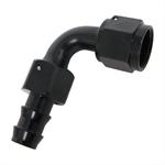 Fitting, Hose End, 90 Degree, -6 AN Hose Barb to Female -6 AN, Aluminum, Black Anodized, Each