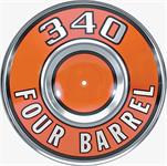 emblem "340 FOUR BARREL" luftrenare