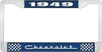 nummerplåtshållare, 1949 CHEVROLET, blå/krom, med vit text