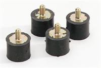 Ignition Box Mounts, Vibration Mounts, Rubber, Black, MSD 5/6-Series Ignitions, Universal, Set of 4
