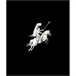 Nikkel Sticker 'Polish husar on horseback' - 60x60mm