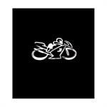 Nikkel Sticker 'Motorcyclist' - 75x40mm