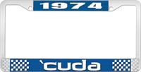 1974 'CUDA LICENSE PLATE FRAME - BLUE