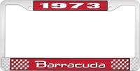 1973 BARRACUDA LICENSE PLATE FRAME - RED