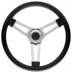 Steering Wheel Kit, 59-68 GM, Symm. Foam, 1.5, Tall Cap, Plain, Black