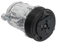 Sanden 706 Style "Peanut" A/C Compressor w/ 8-Rib Serpentine Clutch Pulley - Polished Finish - SD7B10