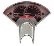 Analog Dash Gauges, Silver With Red Display