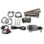 Exhaust Cutout, Electric, Aluminum, Bolt On, 3.0", Stainless Steel