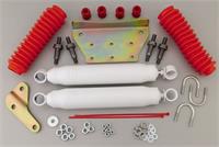 Steering Stabilizer, White, Red Boot, Dual