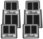 Floor Mats, rubber Plasticolor "Chevelle" stamped logo