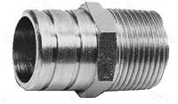 Fitting, Heater Hose Connector, Straight, Steel, Natural, 1 in. Hose Barb, 3/4 in. NPT Male Threads, Each