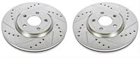 Brake Rotors, Drilled/Slotted, Iron, Zinc Dichromate Plated, Front, Chrysler, Dodge, Pair
